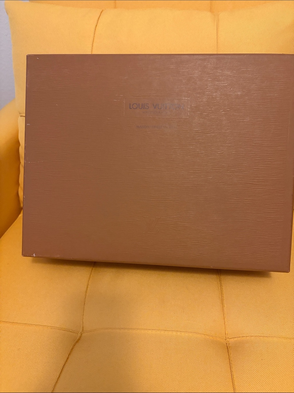 Louis Vuitton Brown Epi Textured Presentation Box with tissue and ribbon